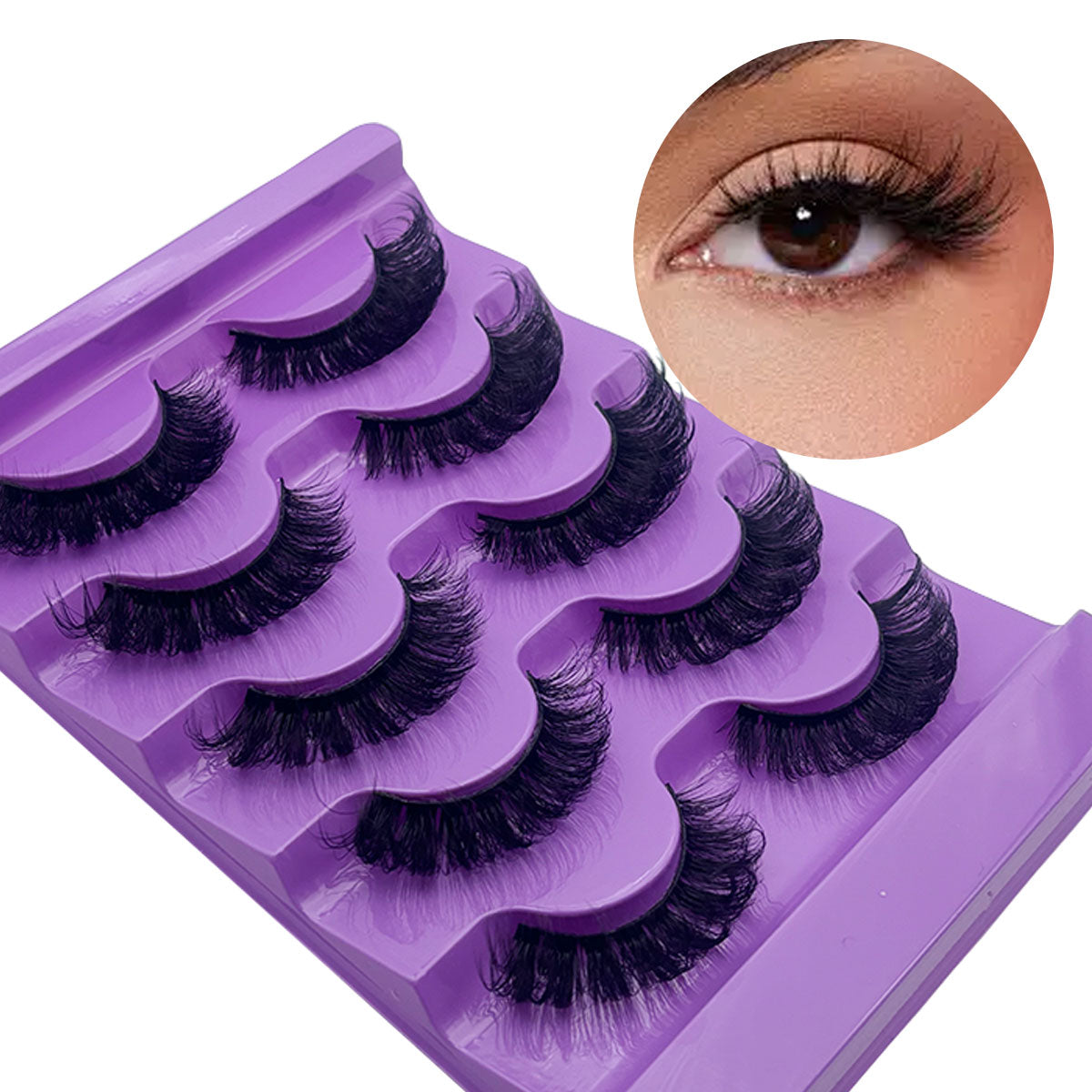 5pairs thick&luxury eyelash fluffy&soft strip eyelash cat-eye reused and newer friendly eyelash