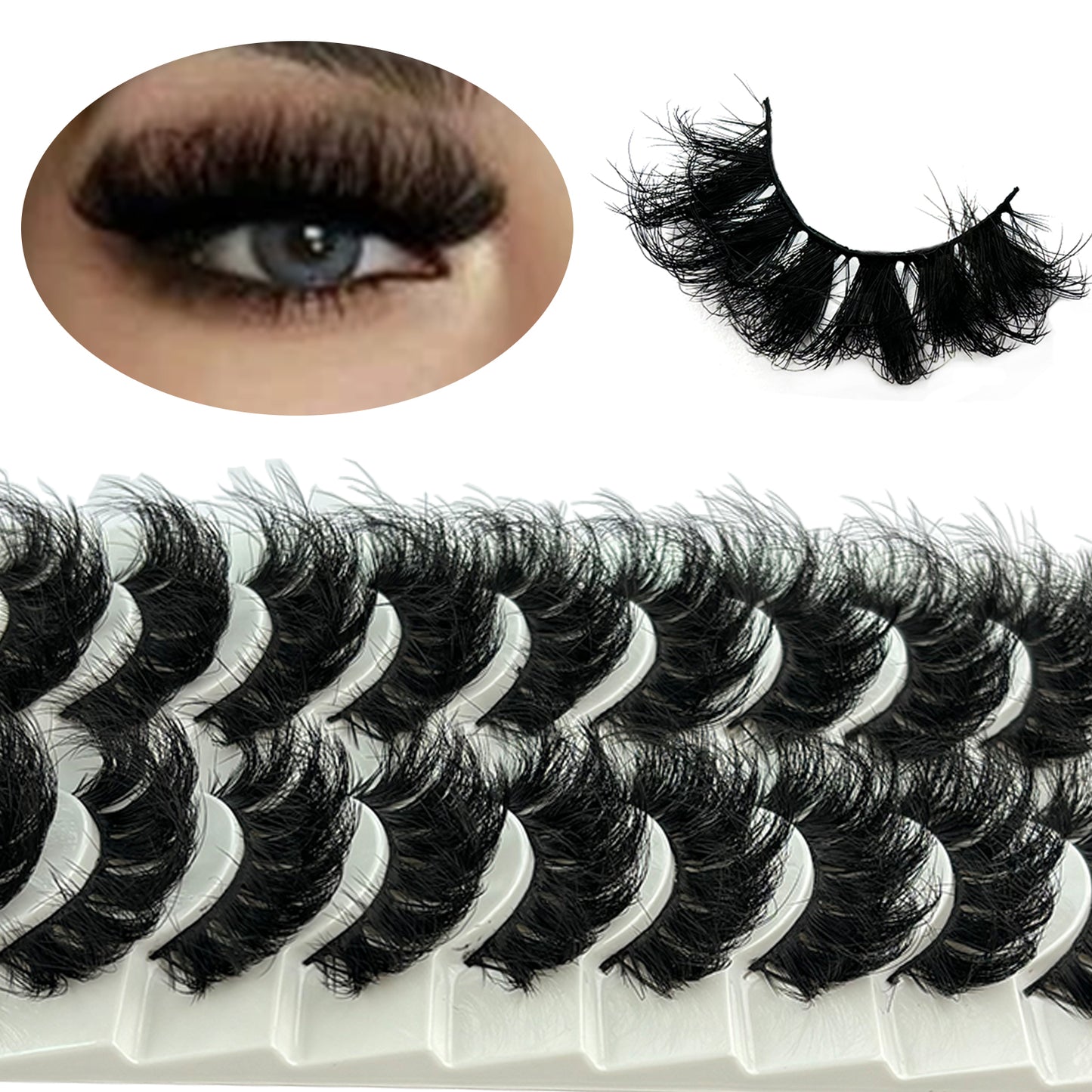 10 pairs of thick and luxurious false eyelashes