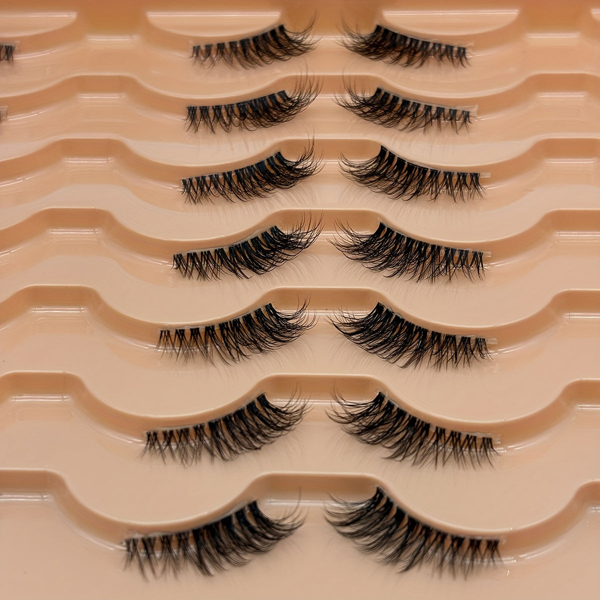 14 pairs of transparent eyeliner and semi-long eyelashes cat-eye half false eyelash fluffy&soft clear band eyelash