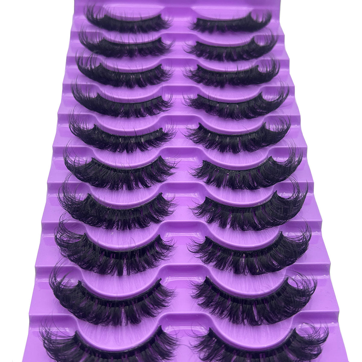 10 pairs of thick and luxurious eyelashes Fox-pattern cat eye eyelashes Fluffy - Soft and reusable newers friendly eyelashes