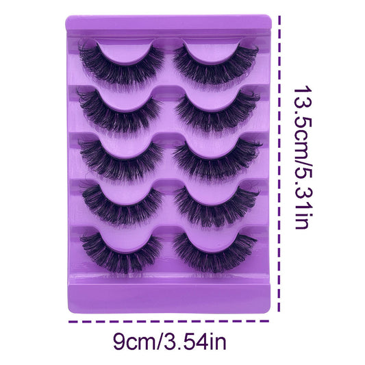 5pairs thick&luxury eyelash fluffy&soft strip eyelash cat-eye reused and newer friendly eyelash