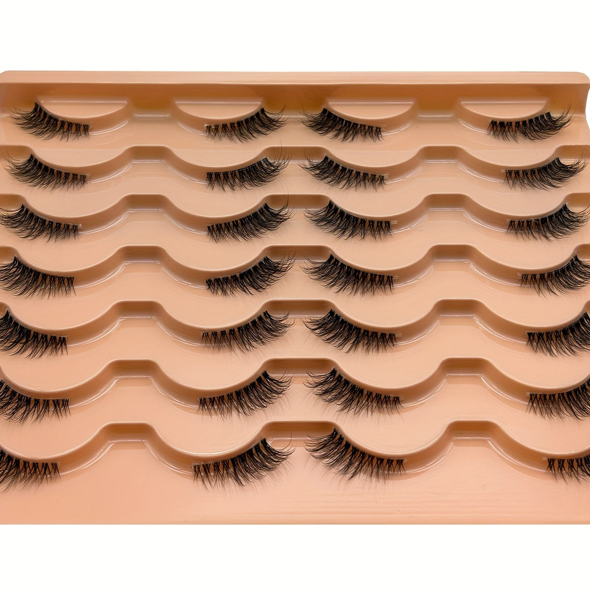 14 pairs of transparent eyeliner and semi-long eyelashes cat-eye half false eyelash fluffy&soft clear band eyelash