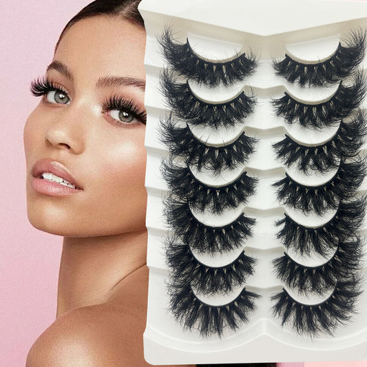 7pairs Russian eyelashes fluffy and thick strip eyelashes